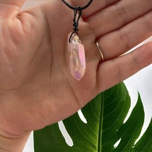 SOLD Pink aura quartz necklace